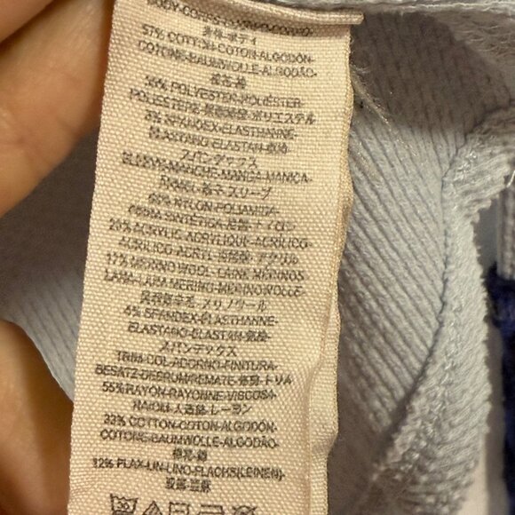 Free People Art School Cuff‎ Long Sleeve Waffle Knit Thermal Blue Size XS - Picture 4 of 7